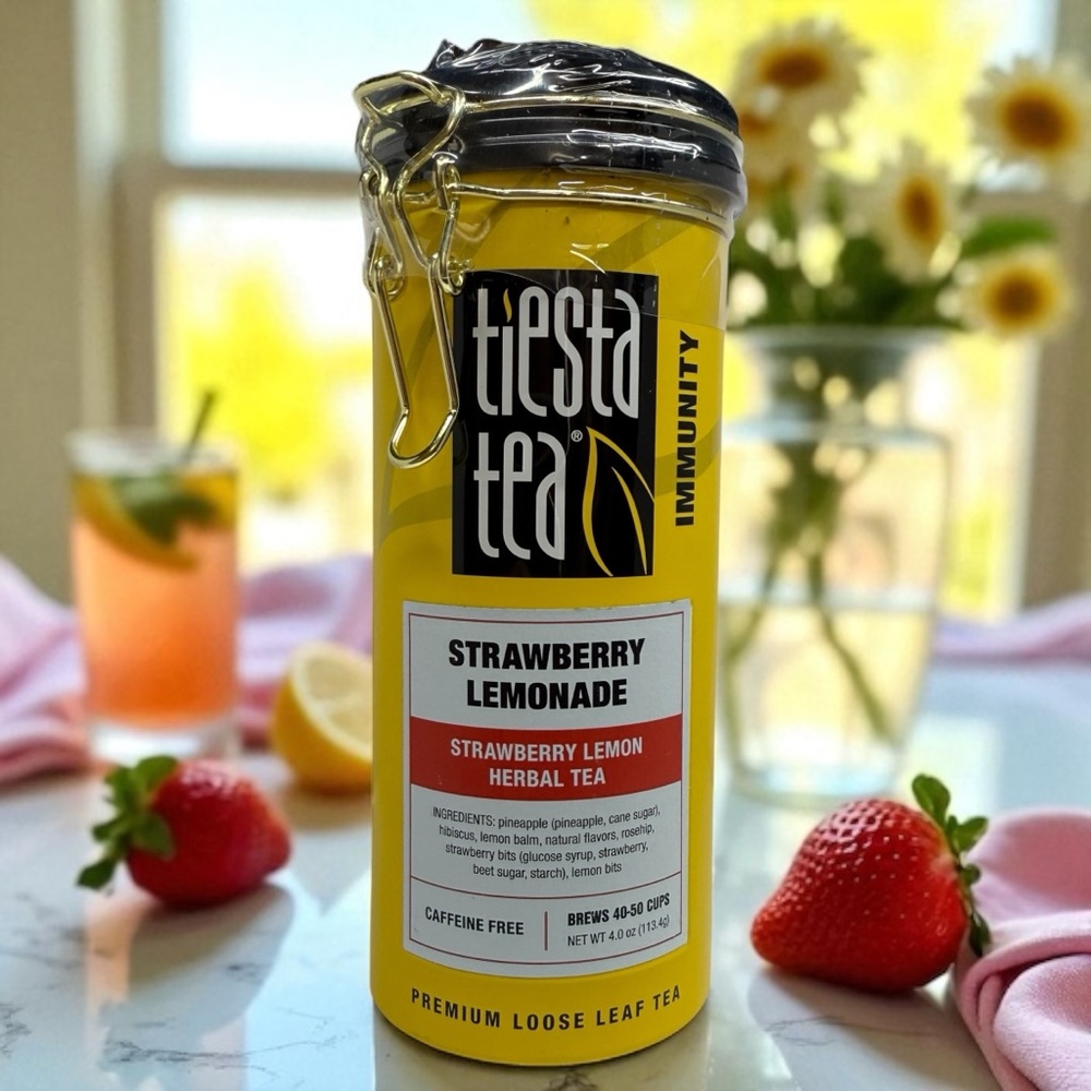 Tiesta Tea Strawberry Lemonade Loose Leaf IMMUNITY Non Caffeinated Hot/Cold 4 Oz